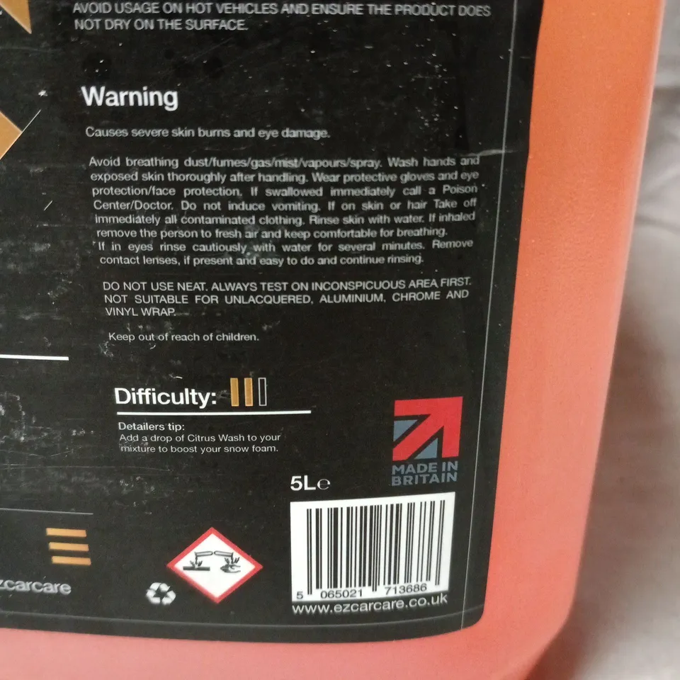 EZCARCARE CITRUS WASH CONCENTRATED PRE-WASH – 5L - COLLECTION ONLY