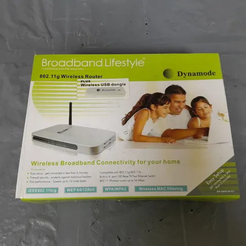 BOXED DYNAMODE BROADBAND LIFESTYLE 802.11G WIRELESS ROUTER 