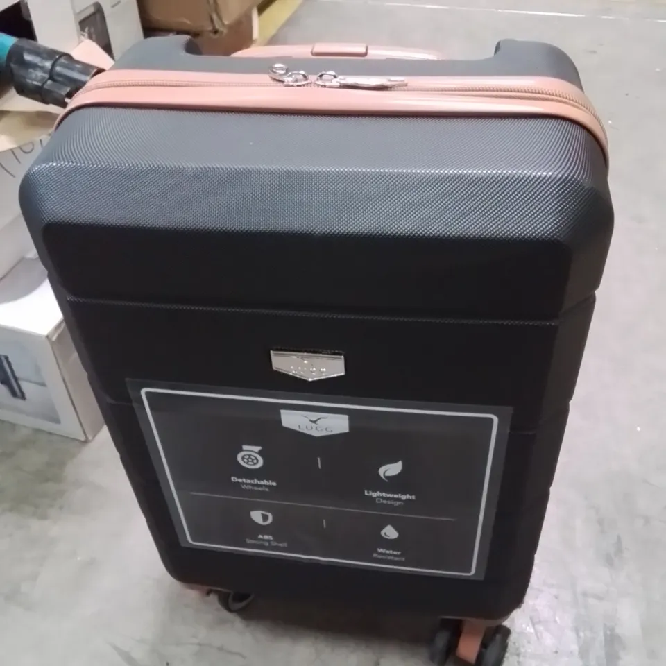 LUGG JETSET CABIN BAG BLACK WITH BROWN 