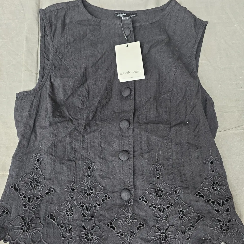 NOBODY'S CHILD LAYLA TOP IN BLACK SIZE UK 10