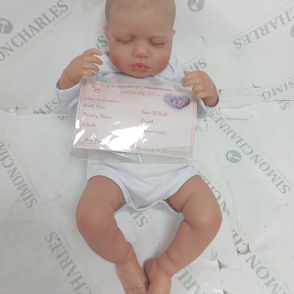 REBORN BABY DOLL WITH CERTIFICATE OF AUTHENTICITY