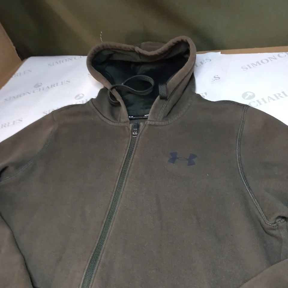 MENS UNDER ARMOUR ZIPPED JACKET IN KHAKI SIZE S/M
