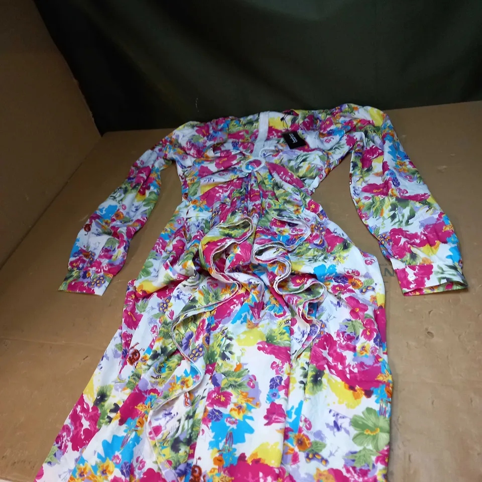 WOMENS FLORAL CUT OUT MAXI DRESS SIZE 10