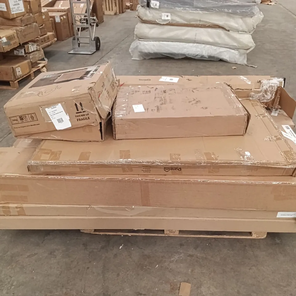 PALLET OF ASSORTED INCOMPLETE FURNITURE PARTS AND PIECES