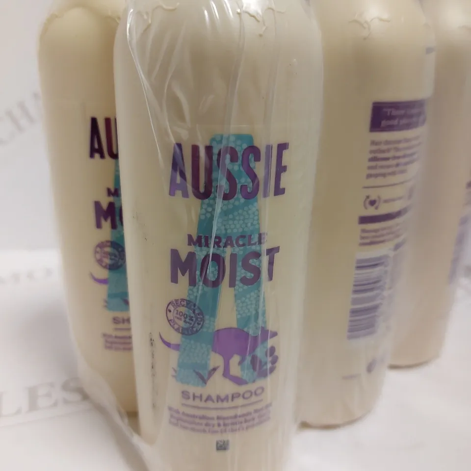 BOX OF APPROX 6 AUSSIE MIRACLE MOIST SHAMPOO - 6X300ML