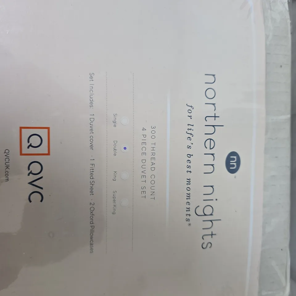 NORTHERN NIGHTS 4-PIECE DUVET SET – 300 THREAD COUNT – QVC