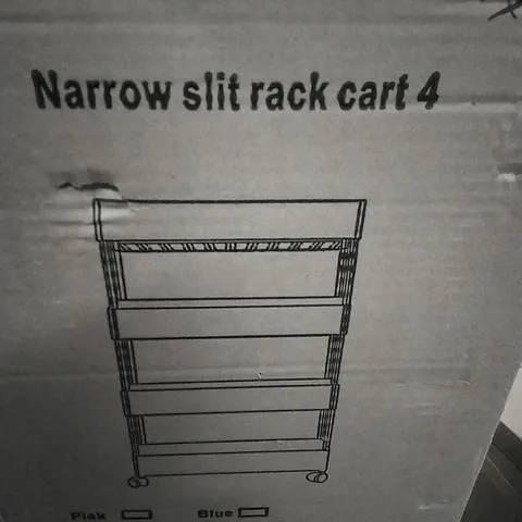 BOXED NARROW SLIT RACK CART 4 