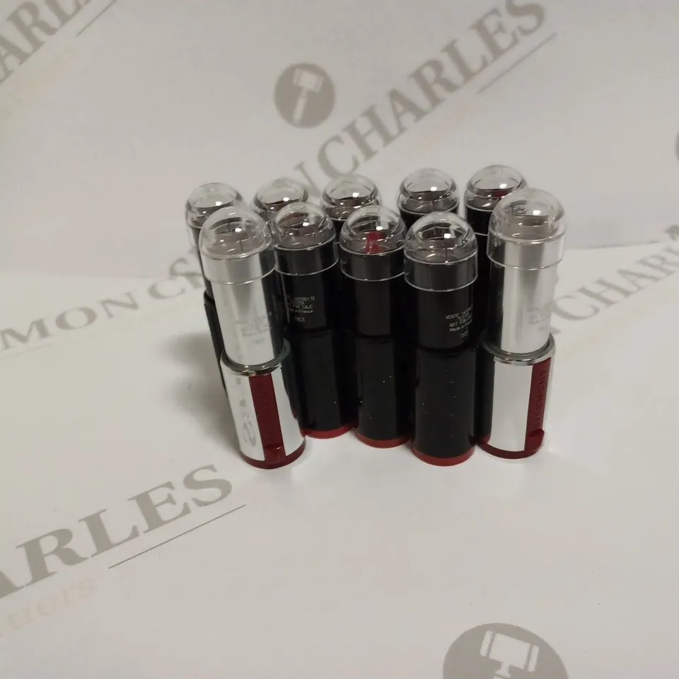 LOT OF 10 GIVENCHY LIPSTICK IN ASSORTED SHADES