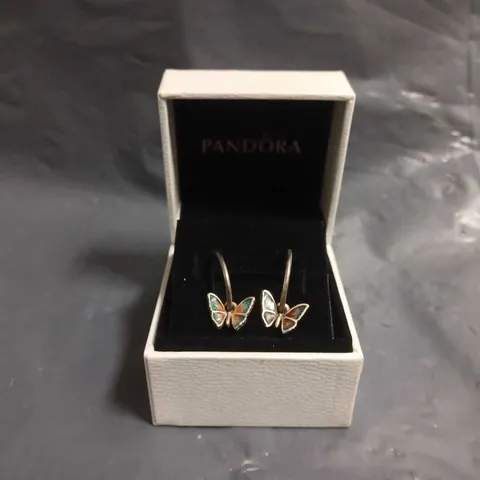 BOXED PANDORA BUTTERFLY EARRINGS 