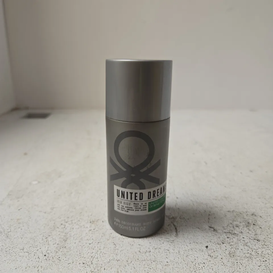 BOX OF APPROXIMATELY 11 X BENETTON UNITED DREAMS AIM HIGH DEODORANT SPRAY 150ML