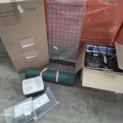 PALLET OF ASSORTED PRODUCTS, INCLUDING, 2 × DOUBLE BASKET DEEP FAT FRYERS, WASTE BIN, UNDERWEAR, FESTIVAL TENT, 