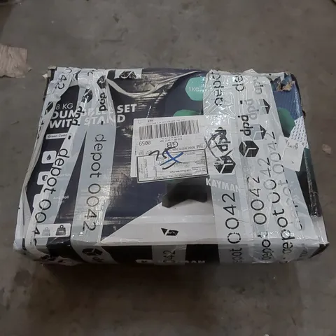 BOXED KAYMAN 18KG DUMBELL SET WITH STAND