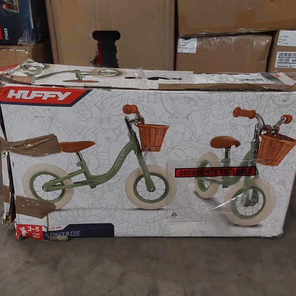 BOXED HUFFY VINTAGE 10" BALANCE BIKE - GREEN