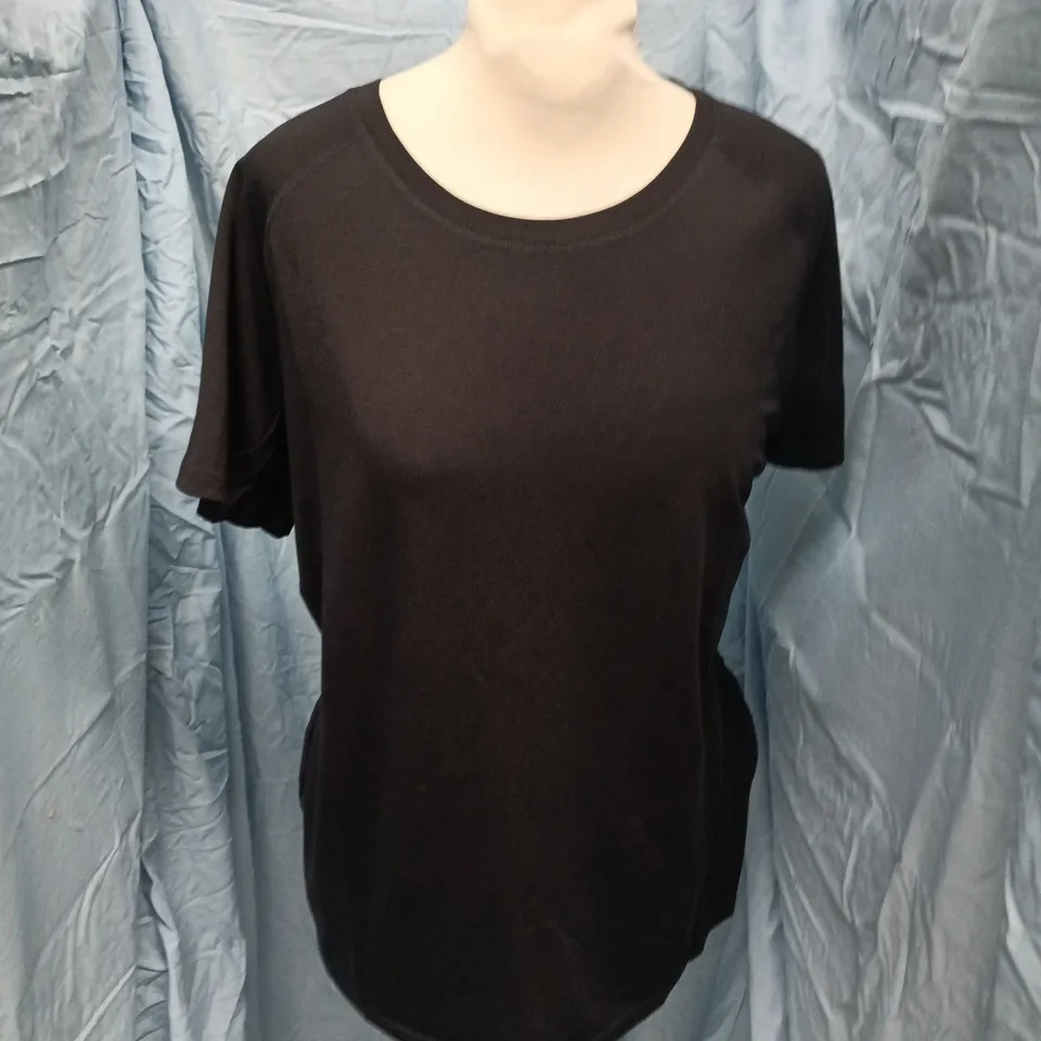 MOUNTAIN WAREHOUSE UK 16 WOMEN'S QUICK DRY SHORT-SLEEVE ROUND-NECK TEE – BLACK