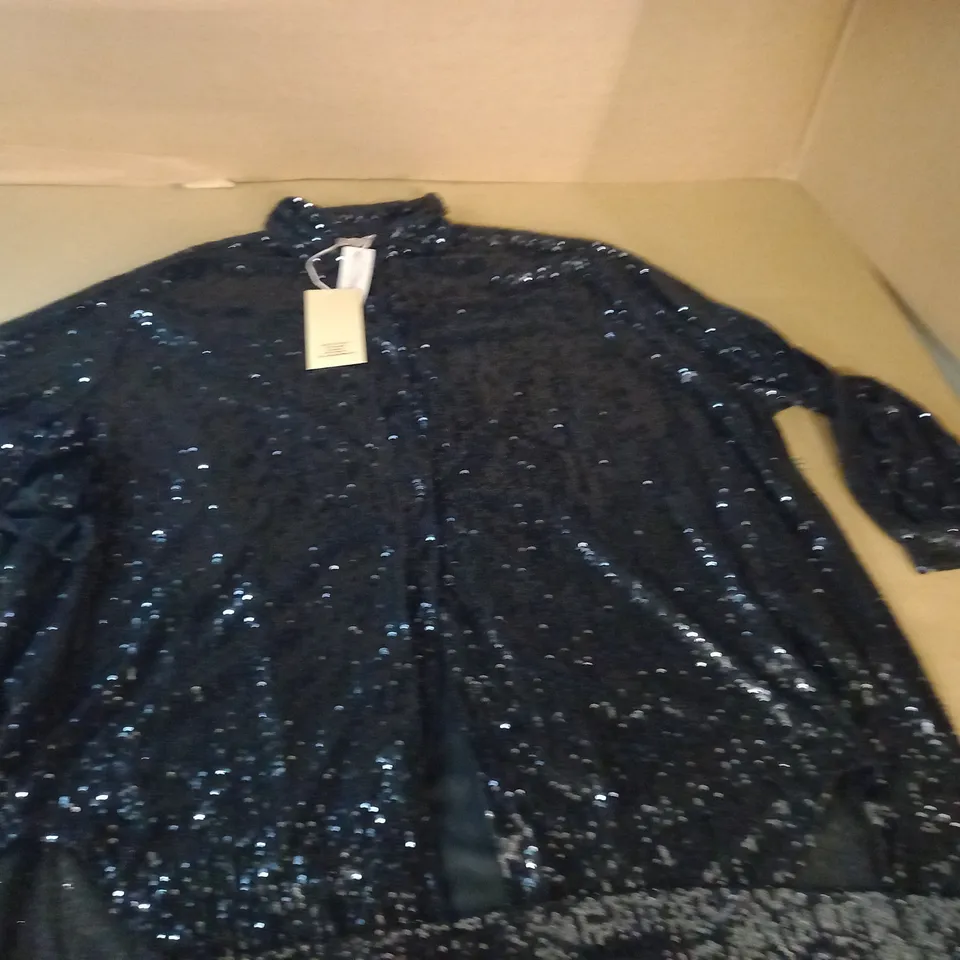 ZETA OTTO STUDIO BLACK SEQUIN SHIRT DRESS - SIZE UNSPECIIFED