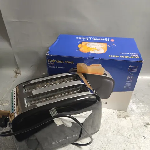 BOXED RUSSELL HOBBS STAINLESS STEEL 2 SLICE TOASTER 