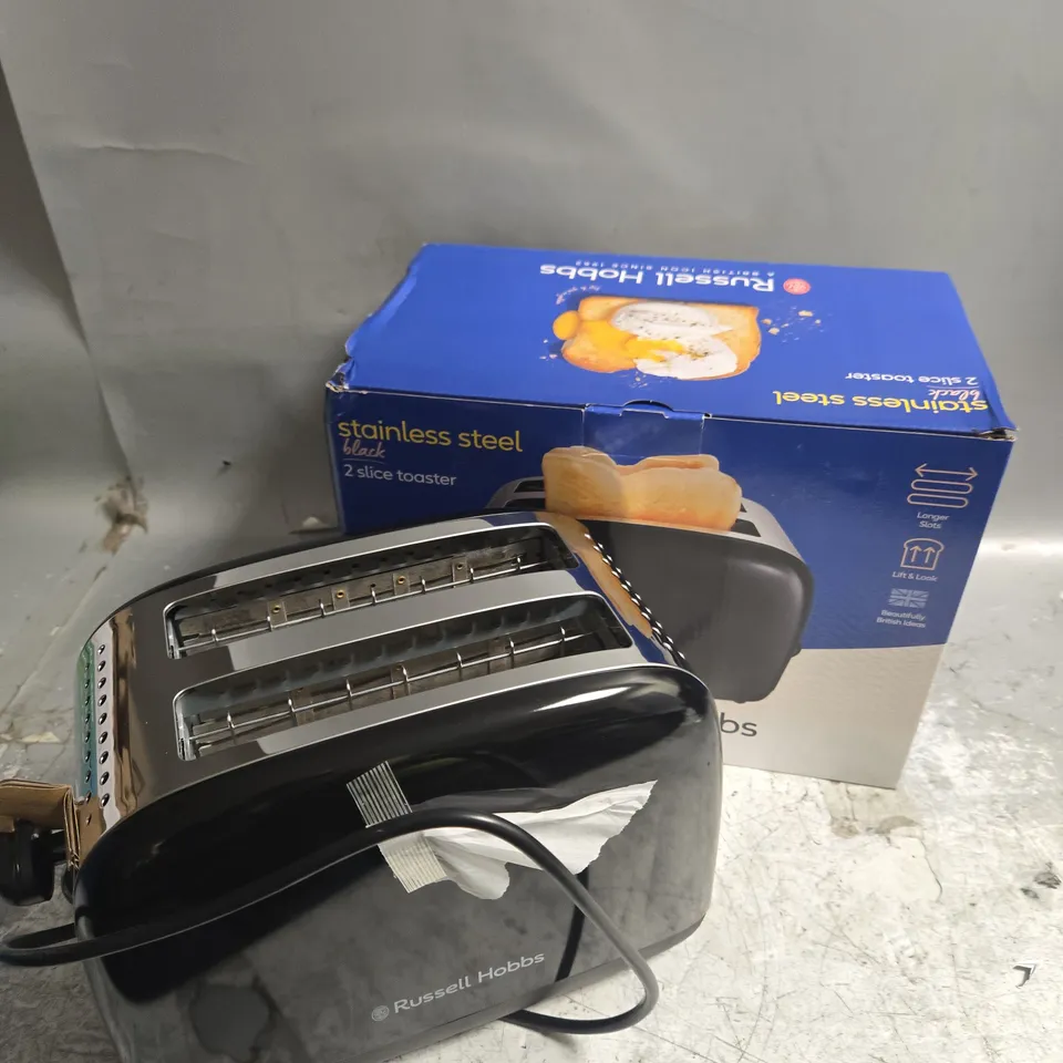 BOXED RUSSELL HOBBS STAINLESS STEEL 2 SLICE TOASTER 