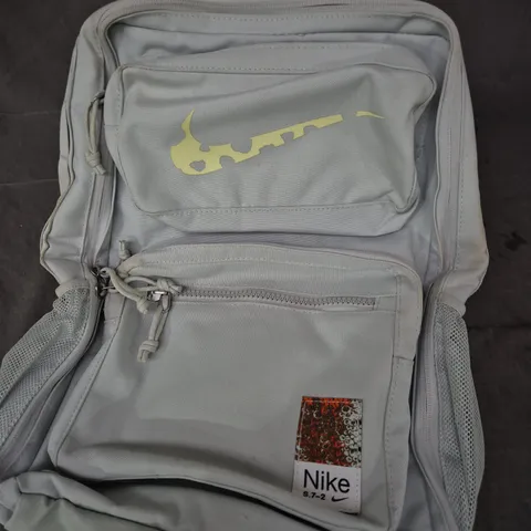 NIKE BACKPACK – LIGHT GREY WITH SWOOSH LOGO