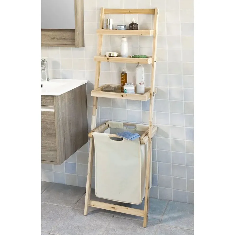 BOXED DOLE SOLID WOOD WALL BATHROOM SHELF UNIT (1 BOX)