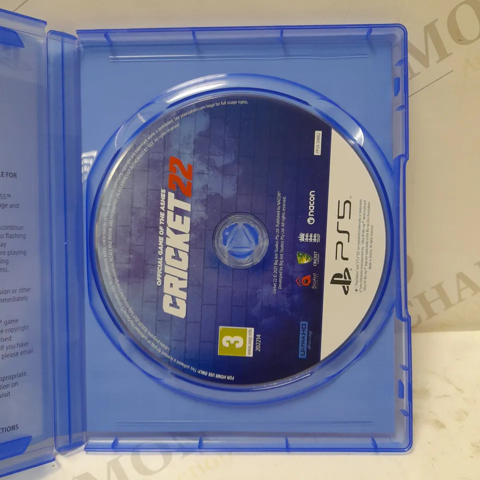 PLAYSTATION 5 CRICKET 22 OFFICIAL GAME OF THE ASHES