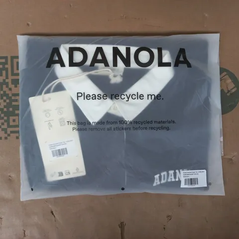 BAGGED ADANOLA VARSITY OVERSIZED RUGBY TOP IN COFFEE BEAN BROWN SIZE XXL
