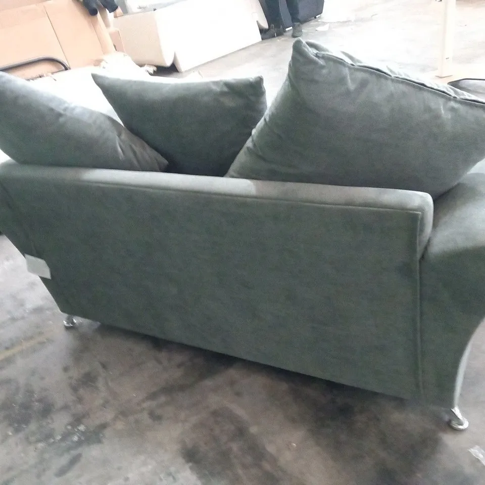 DESIGNER DURY GREY FABRIC 2 SEATER SOFA