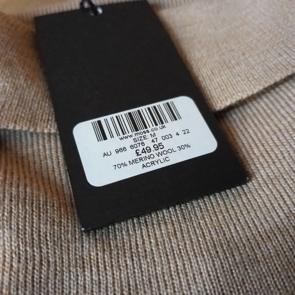 MOSS 70% MERINO ROLL NECK JUMPER - M