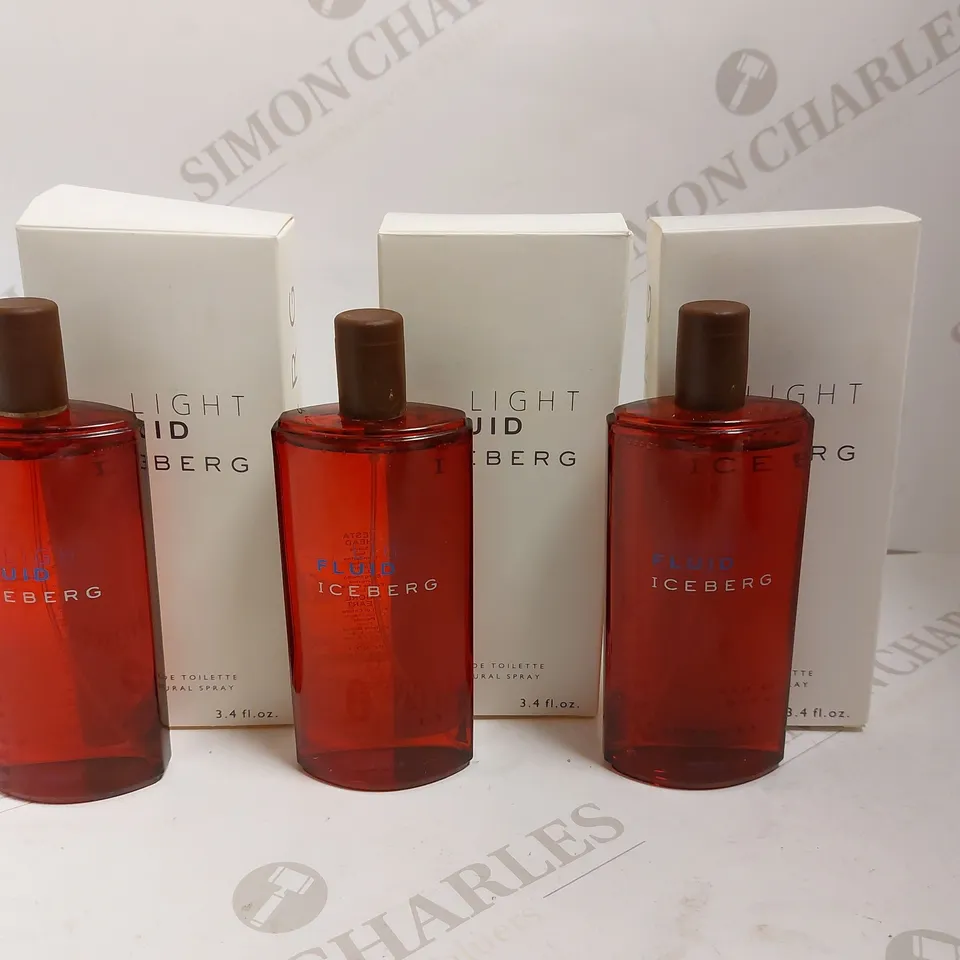BOX OF 3 LIGHT FLUID ICEBERG FOR WOMEN EAU DE TOILETTE - 100ML