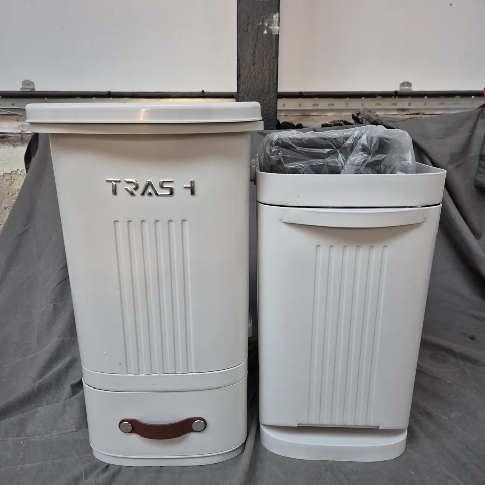 LIFE IDEAS TWO-TIER WASTE BIN IN WHITE