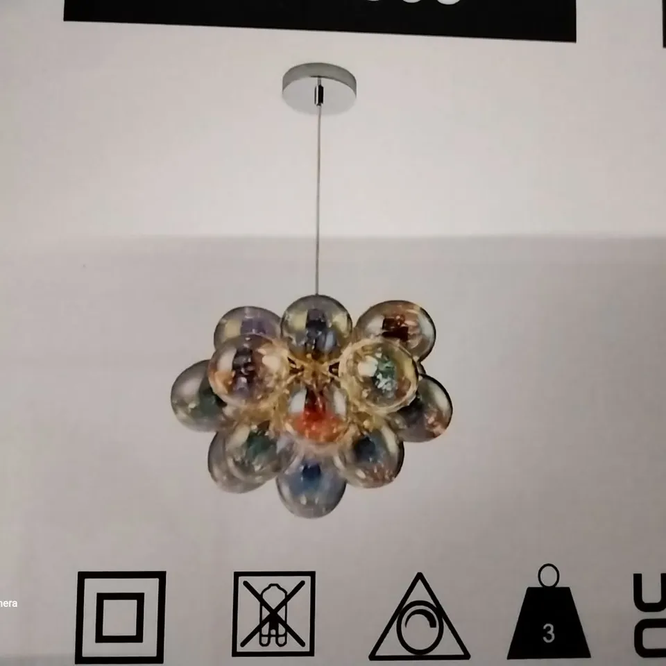 BOXED ABDURRAHMAN 3-LIGHT CLUSTER GLOBE PENDANT SHADE