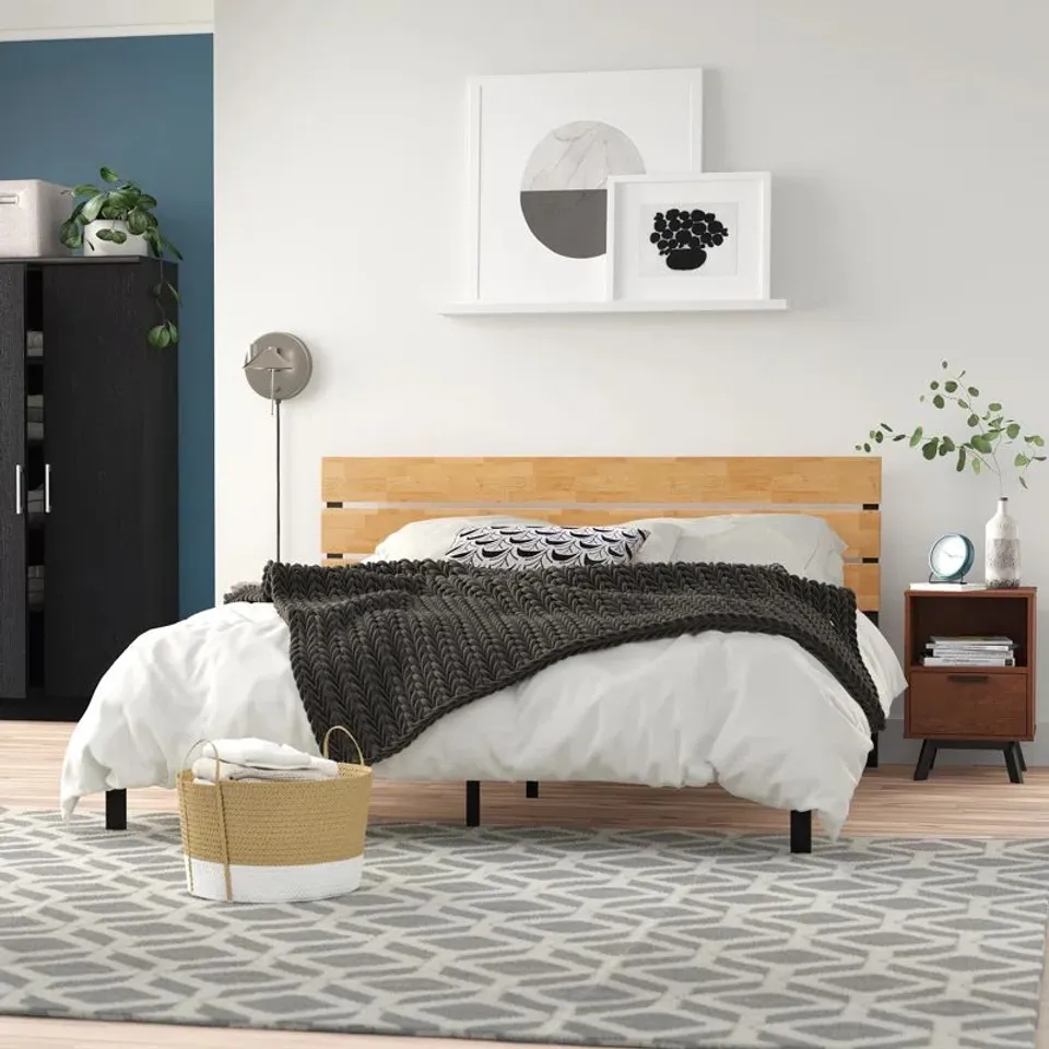 BOXED ELEANOR BED FRAME WITH PINE PANNELED HEADBOARD - SIZE UNSPECIFIED (1 BOX)