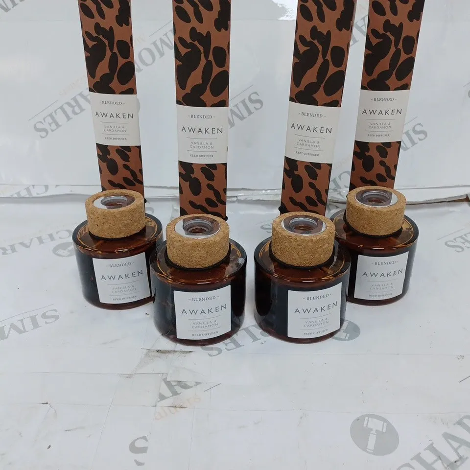 BOXED PACK OF 4 BLENDED AWAKEN VANILLA AND CARDAMOM REED DIFFUSER