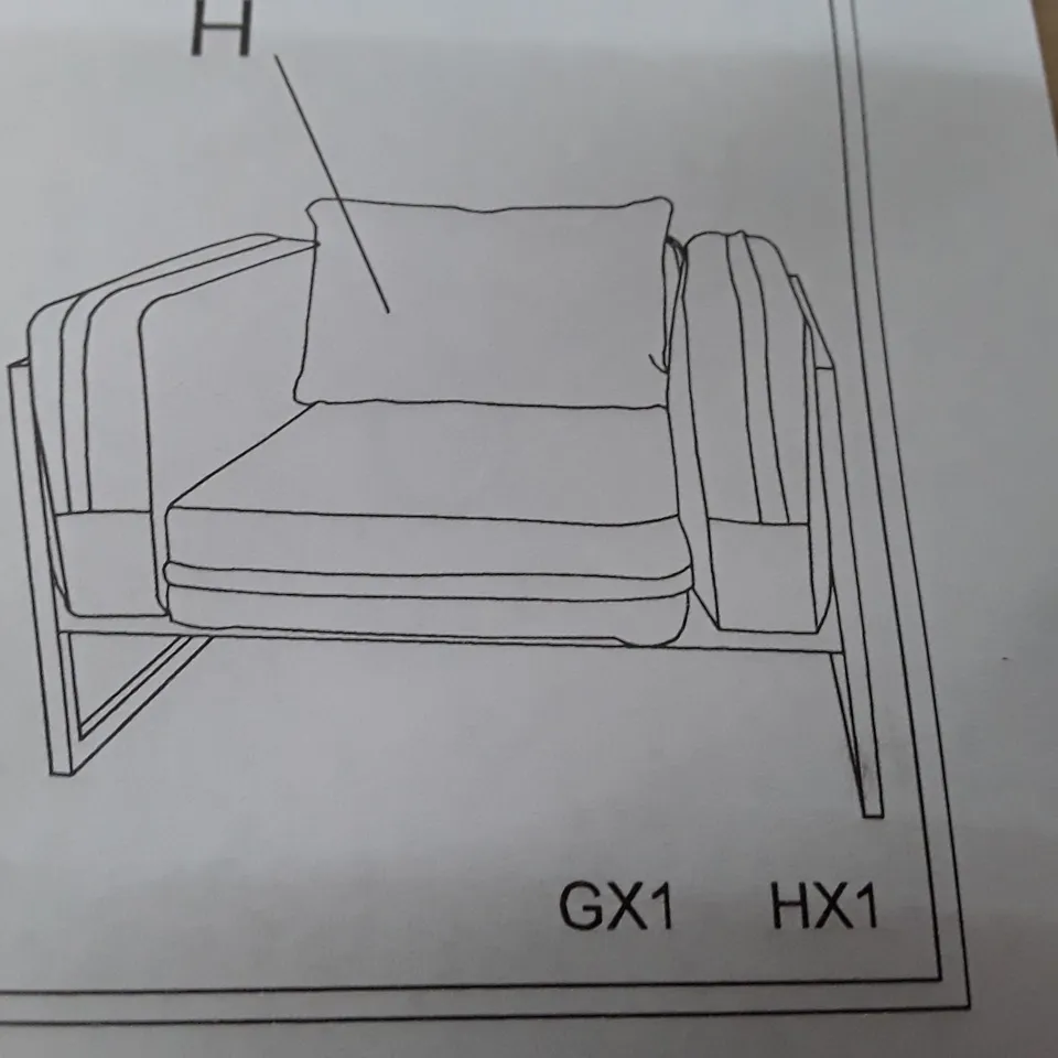 BOXED MUSTARD FABRIC METAL FRAME CHAIR (ONLY BOX 1 OF 2)