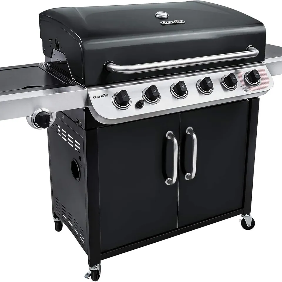 BOXED CHAR-BROIL GAS BBQ CONVECTIVE 640 B - XL - 6-BURNER BARBECUE WITH CAST IRON GRATES & SEAR ZONE