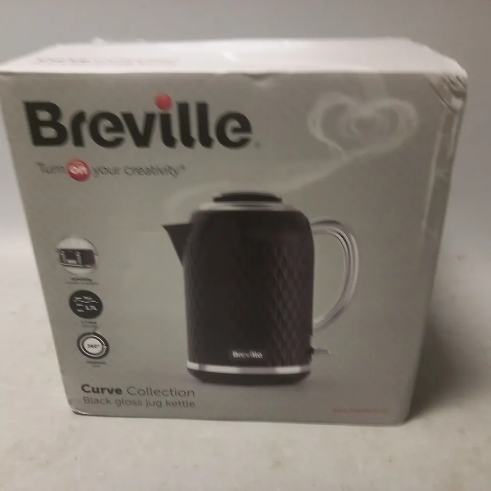 BOXED BREVILLE CURVE COLLECTION BLACK GLOSS JUG KETTLE