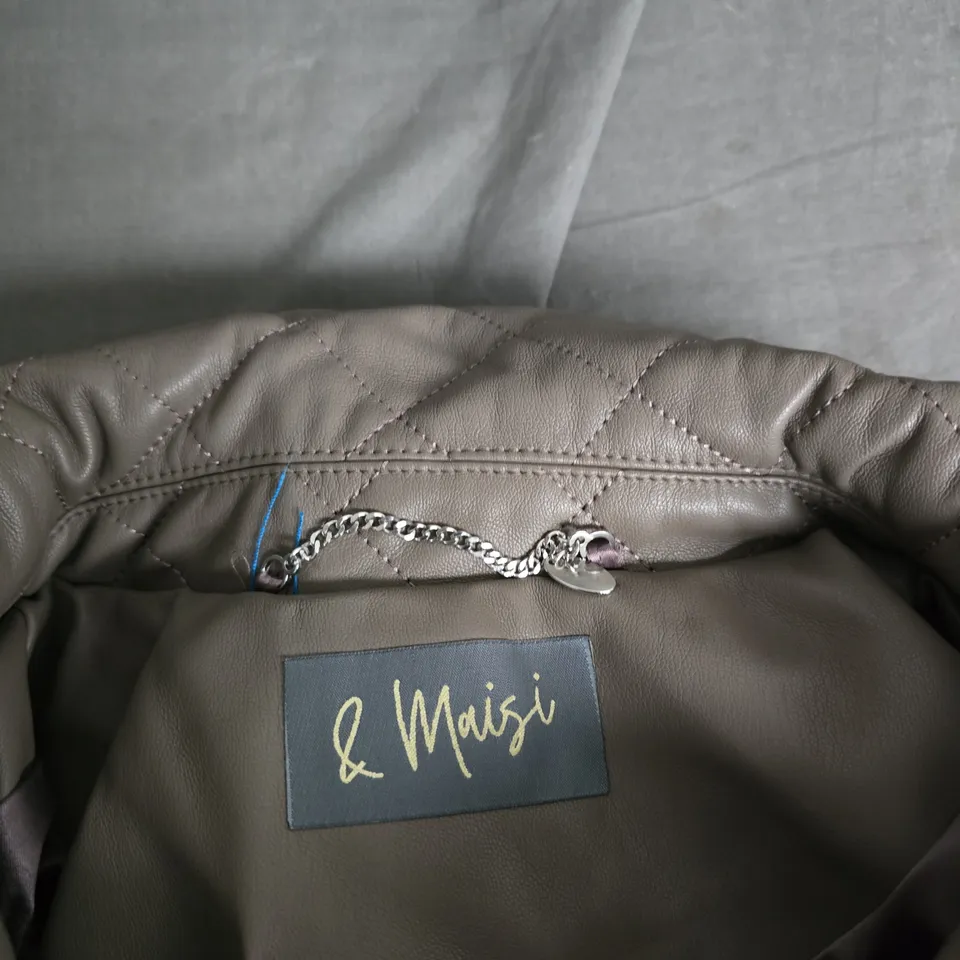 L MAISI QUILTED JACKET – WOMEN'S – TAUPE, UK 16 (US 12) 