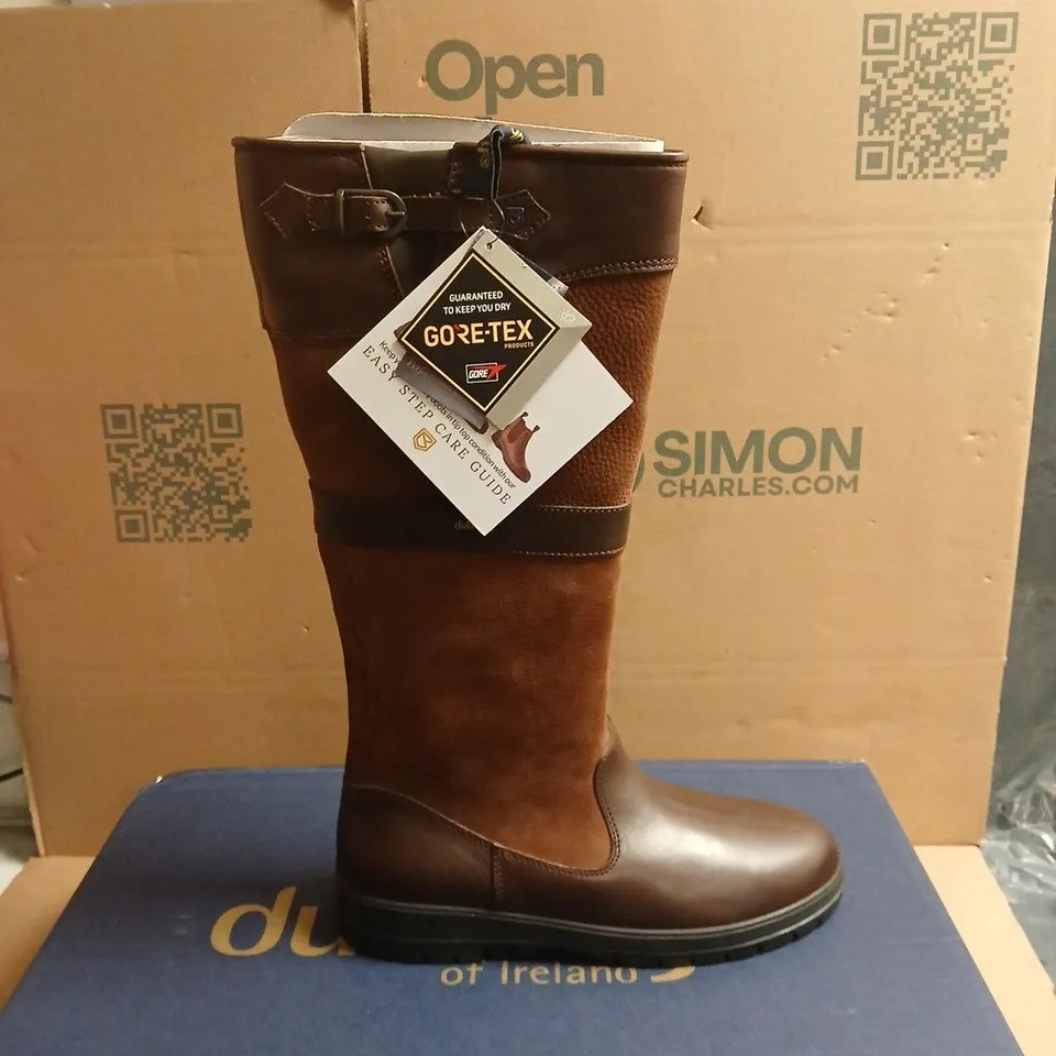 DUBARRY OF IRELAND KNEE-HIGH LEATHER BOOTS – BROWN, GORE-TEX WATERPROOF BOXED SIZE EU 42