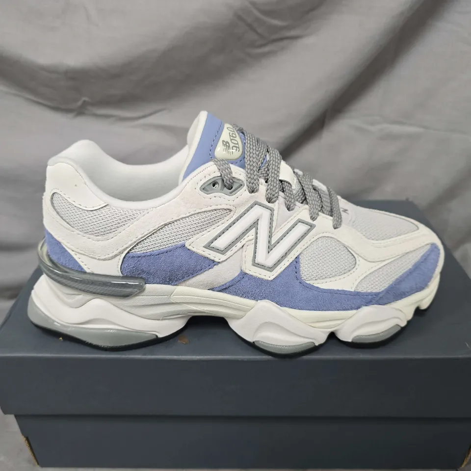 BOXED PAIR OF NEW BALANCE 9060 TRAINERS IN WHITE - UK 5.5
