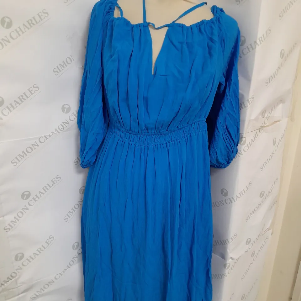 HUSH CHLOE MIDI DRESS IN BRIGHT BLUE - SIZE 8