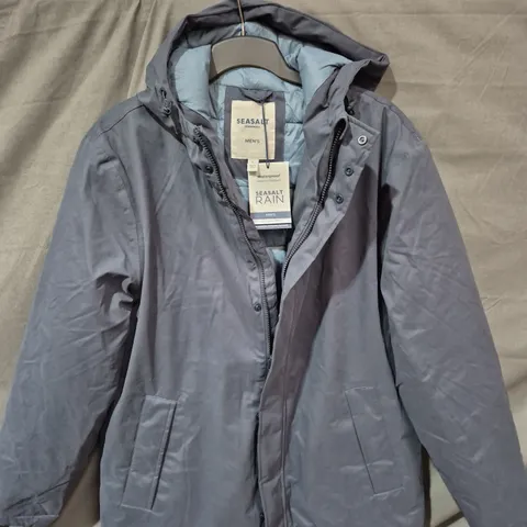 SEASALT CORNWALL MEN'S WATERPROOF RAIN JACKET – GREY - SIZE L