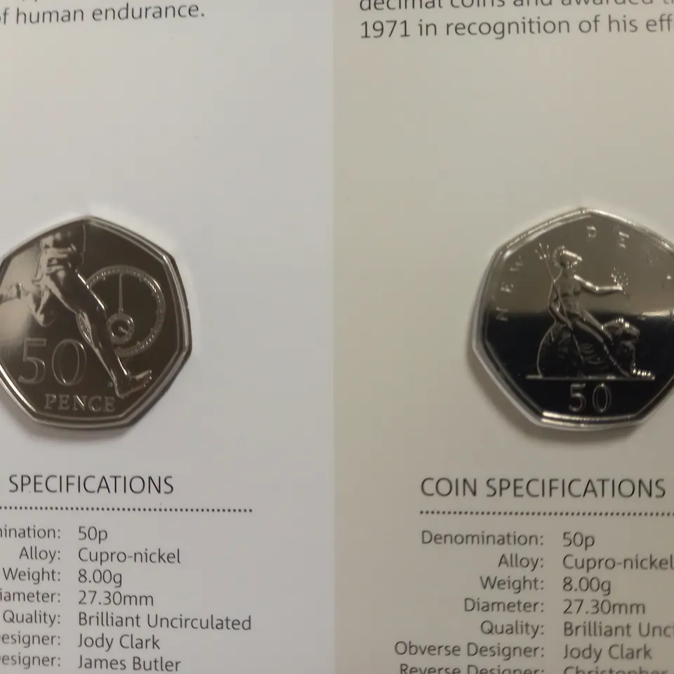 THE ROYAL MINT `CELEBRATING 50 YEARS OF THE 50P` COMPLETE COLLECTION