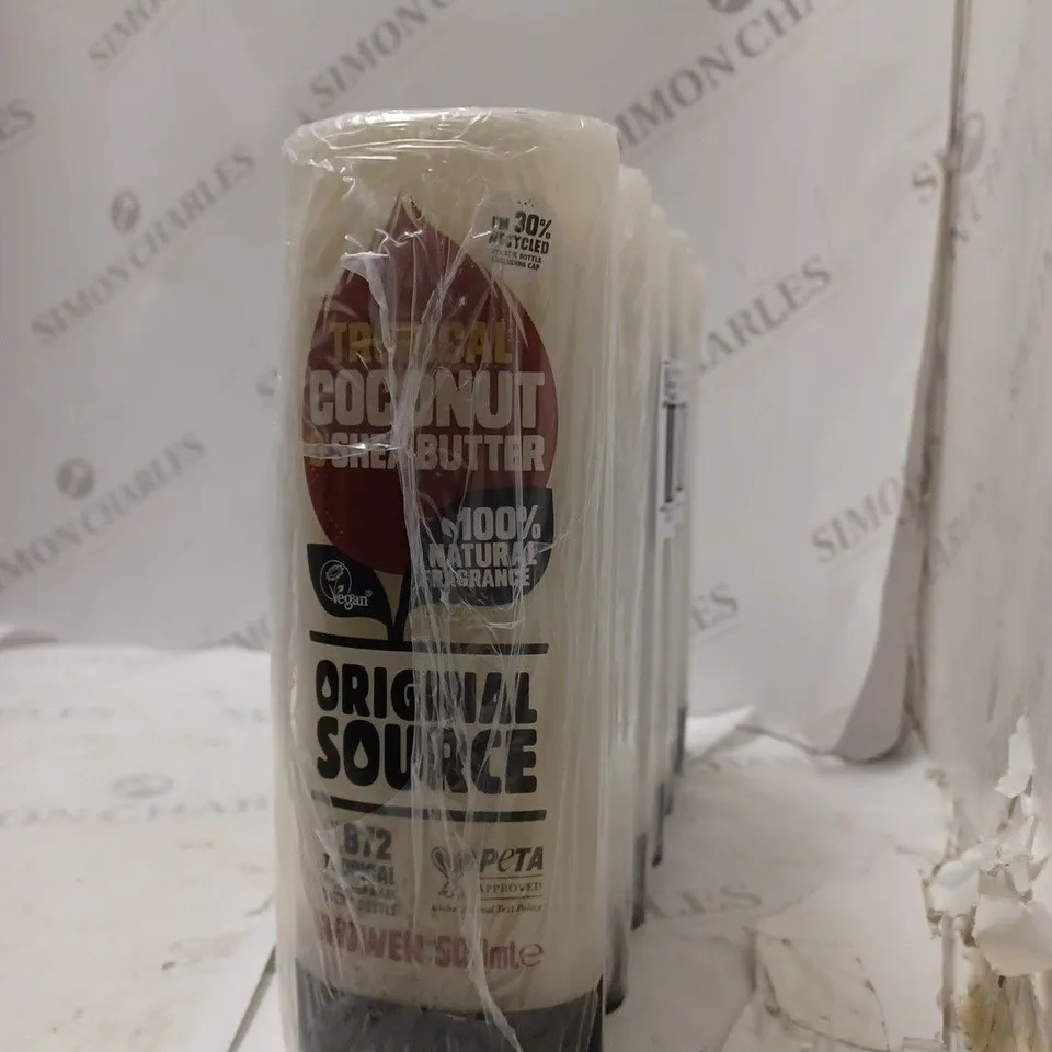 SIX ORGINAL SOURCE TROPICAL COCONUT AND SHEA BUTTER SHOWER GEL 500ML