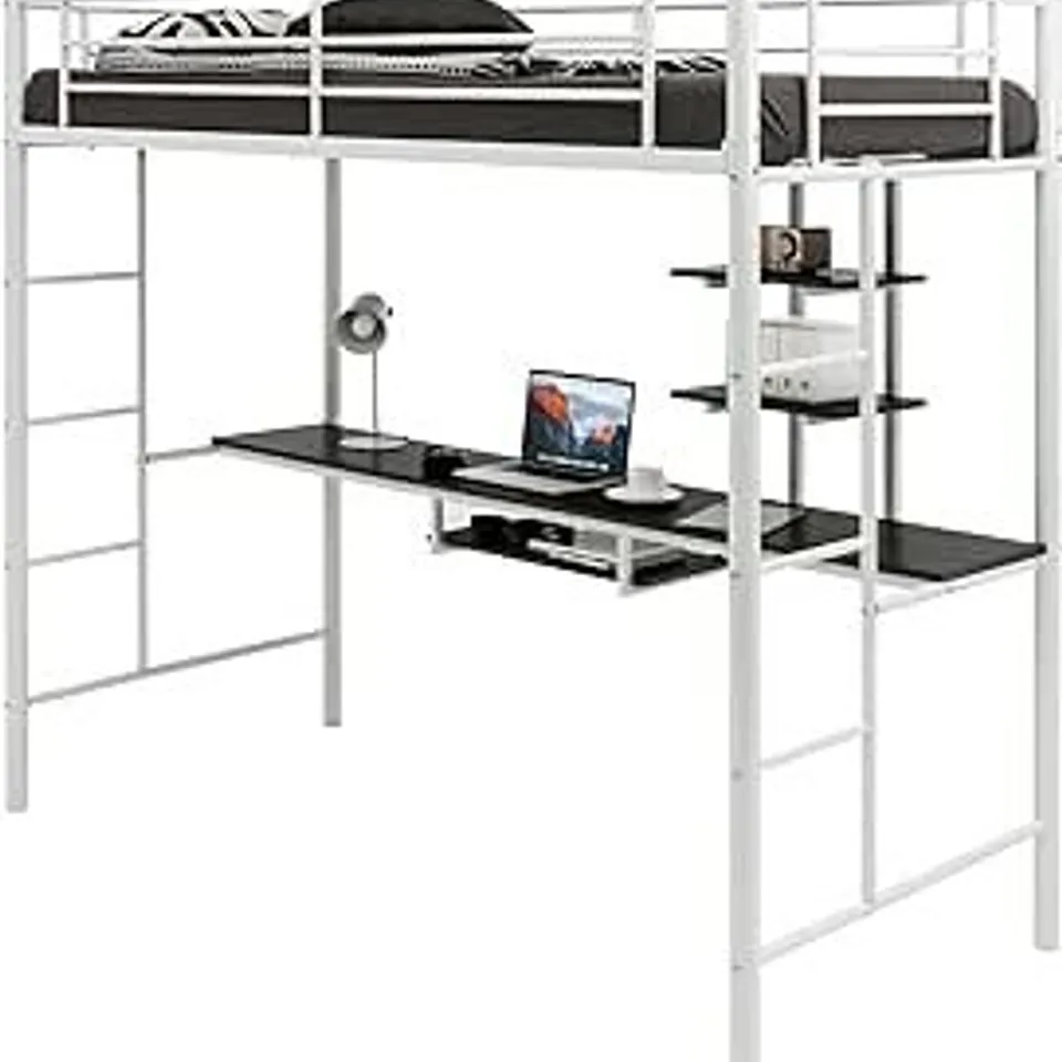 BOXED COSTWAY METAL BUNK BED WITH DESK (1 BOX)