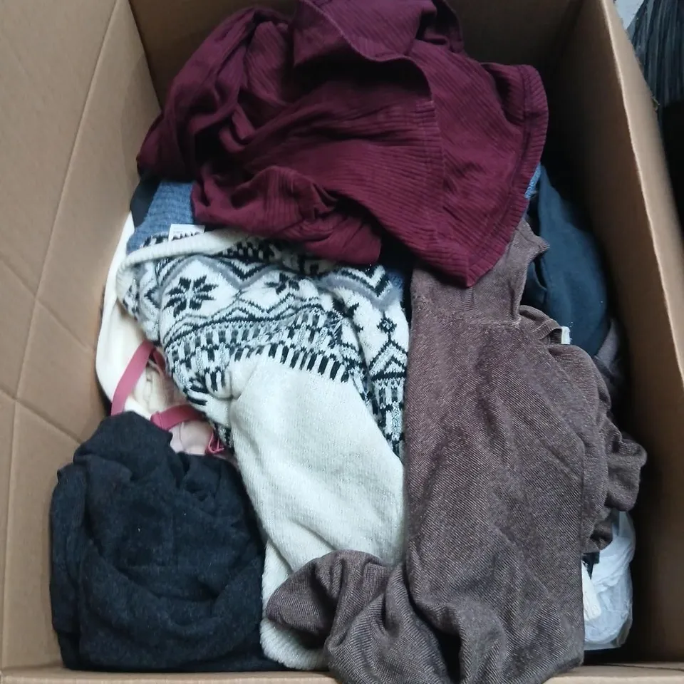 LARGE QUANTITY OF ASSORTED CLOTHING AND ACCESSORIES TO INCLUDE; REBEL, MNG, FAT FACE AND GEORGE