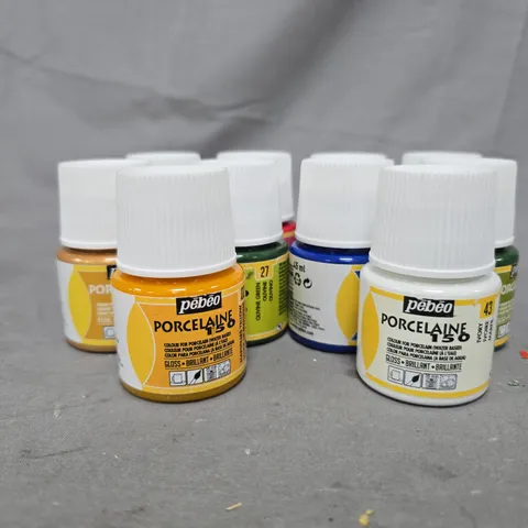10X ASSORTED PEBEO PORCELAINE 150 CERAMIC PAINTS – ASSORTED COLOURS (15ML BOTTLES)