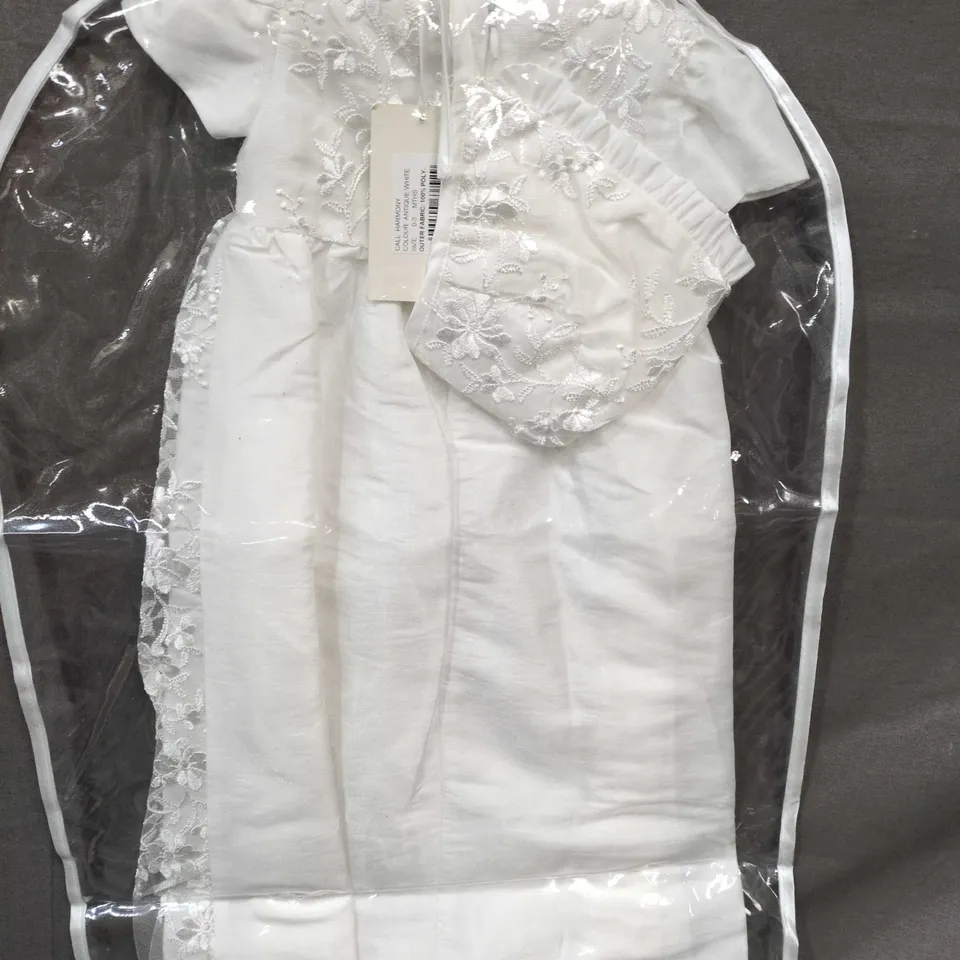 HERITAGE COLLECTION HARMONY KIDS DRESS IN ANTIQUE WHITE - 0-3 MONTHS