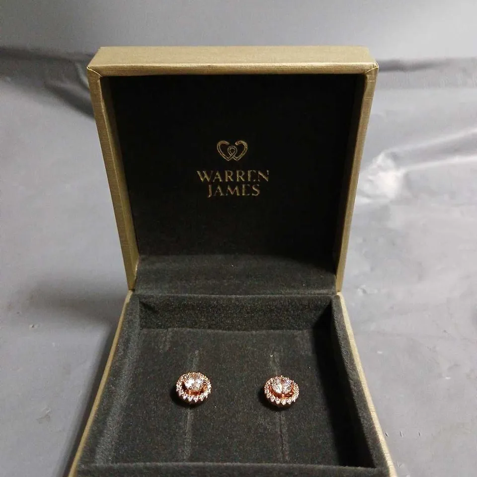 BOXED WARREN JAMES ROSE GOLD EARRINGS