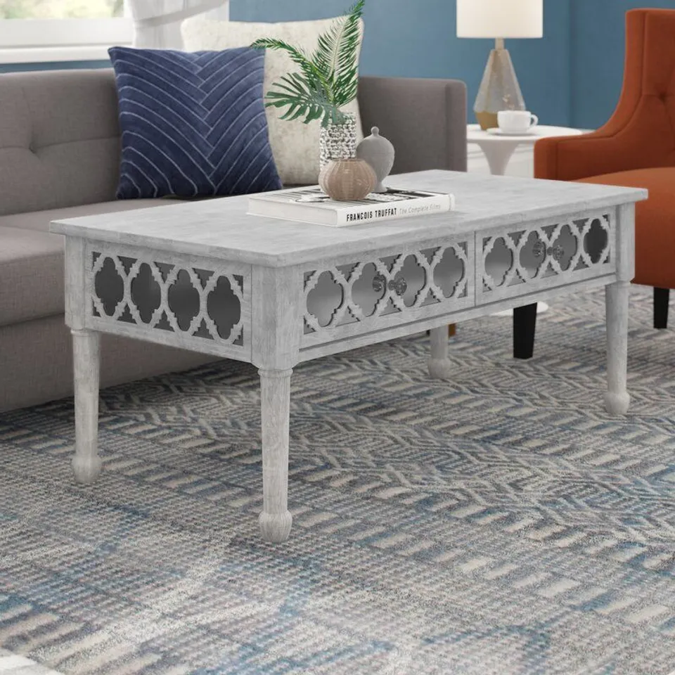 BOXED CANCUN BEACH COFFEE TABLE WITH STORAGE