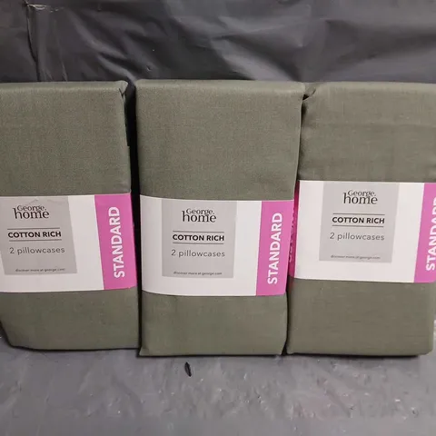 LOT OF APPROXIMATELY 35 AS NEW COTTON RICH PILLOWCASE PAIRS IN GREEN