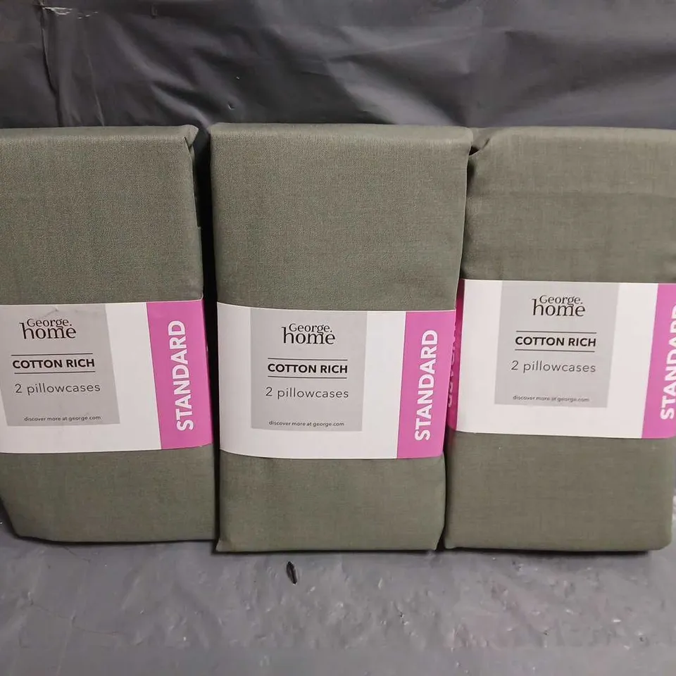 LOT OF APPROXIMATELY 35 AS NEW COTTON RICH PILLOWCASE PAIRS IN GREEN